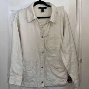 Forever 21 Off White Button Down Corduroy Jacket